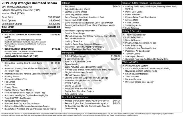 2019 Jeep Wrangler Unlimited Sahara