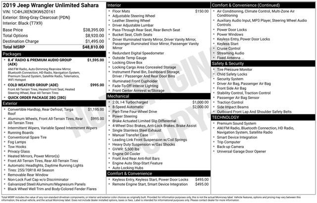 2019 Jeep Wrangler Unlimited Sahara