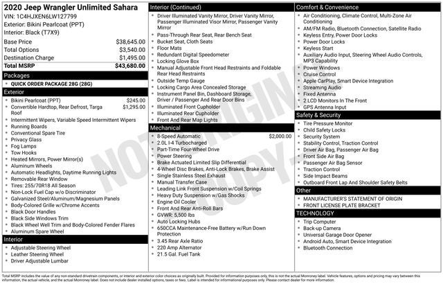 2020 Jeep Wrangler Unlimited Sahara