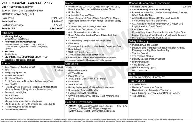 2010 Chevrolet Traverse LTZ
