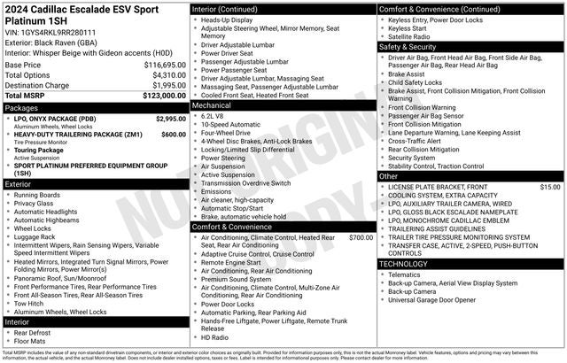 2024 Cadillac Escalade ESV Sport Platinum