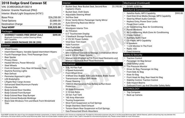 2018 Dodge Grand Caravan SE