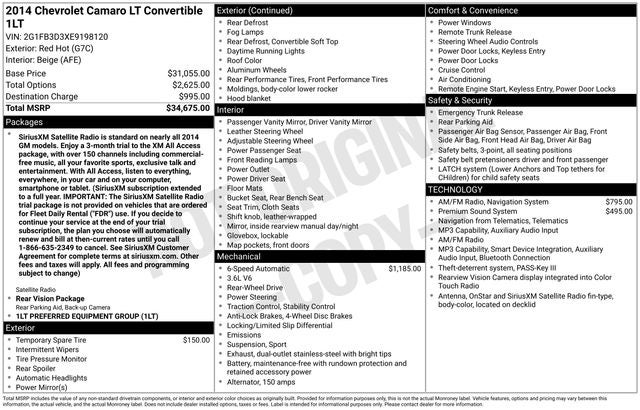 2014 Chevrolet Camaro 1LT