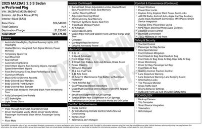 2025 Mazda Mazda3 2.5 S Preferred Package