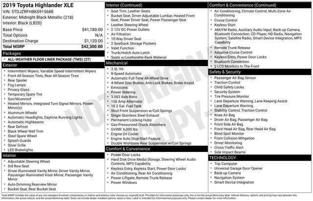 2019 Toyota Highlander XLE