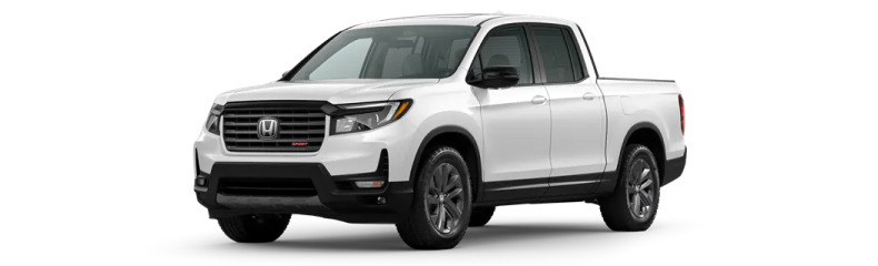 White 2026 Honda Ridgeline pickup, front three-quarter view