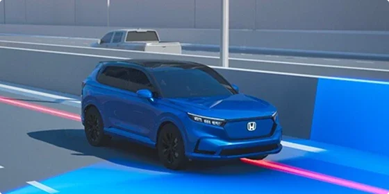Driver's view of the 2026 Honda Civic Hatchback Sport dash and steering wheel