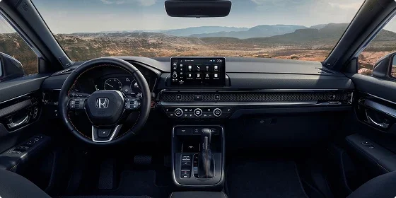 Interior of the 2026 Honda CR-V LX AWD with the 9-inch color touchscreen