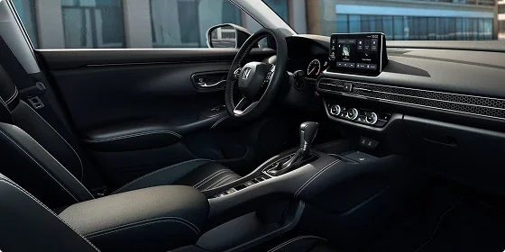 Interior of the 2027 Honda HR-V LX with the 9-inch color touchscreen