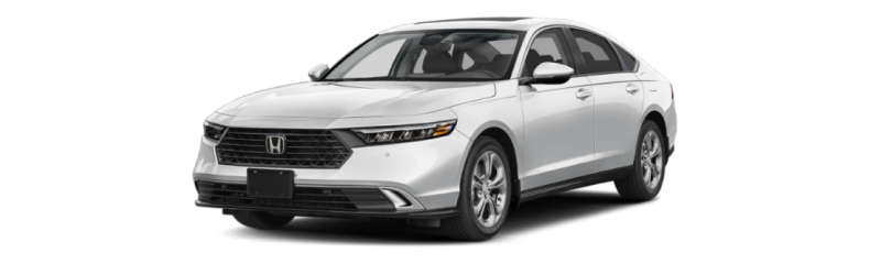 Silver 2026 Honda Accord EX-L Hybrid, front three-quarter view