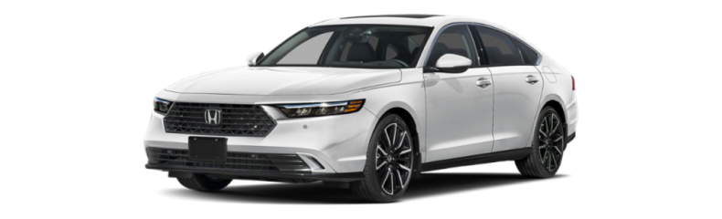 White 2026 Honda Accord Touring Hybrid, front three-quarter view